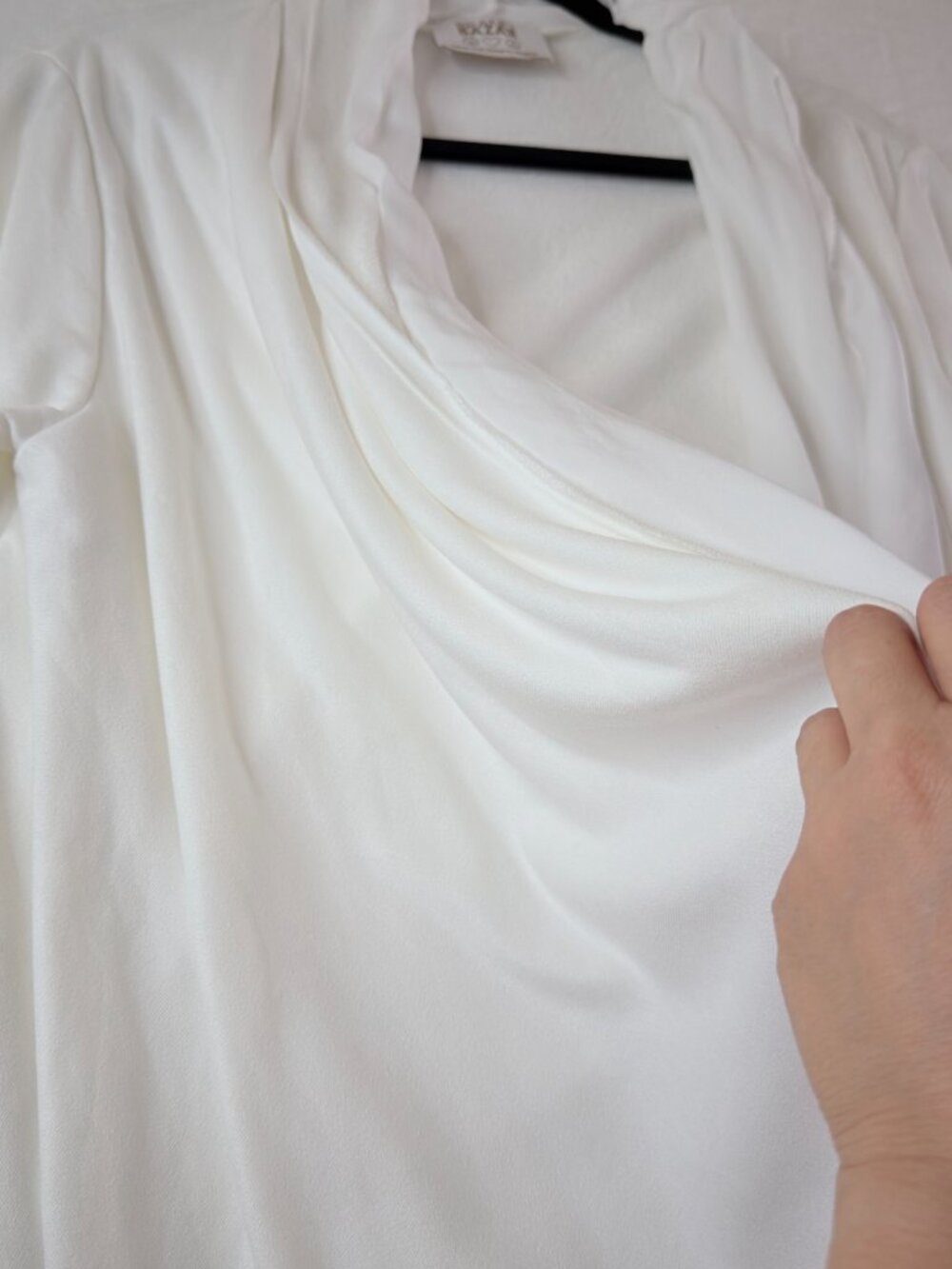brand bazar made in italy ivory white open front waterfall draped cardigan - Picture 4 of 10